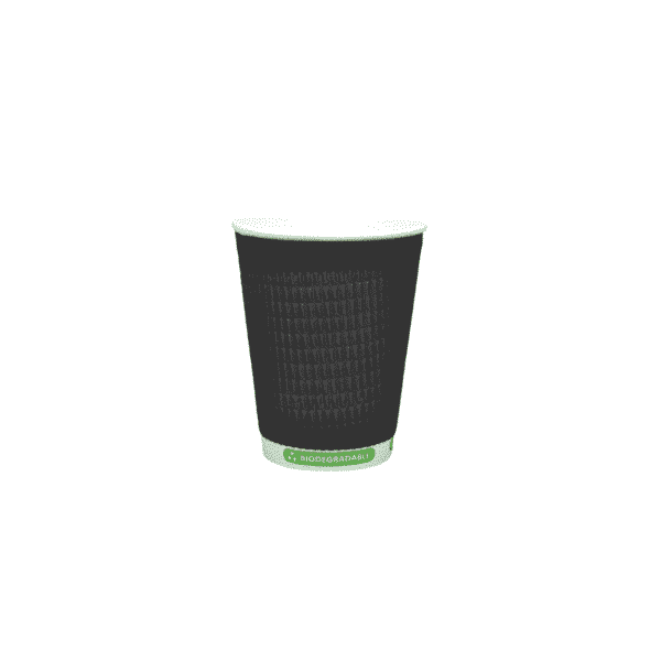 Biodegradable Black Ripple Cups