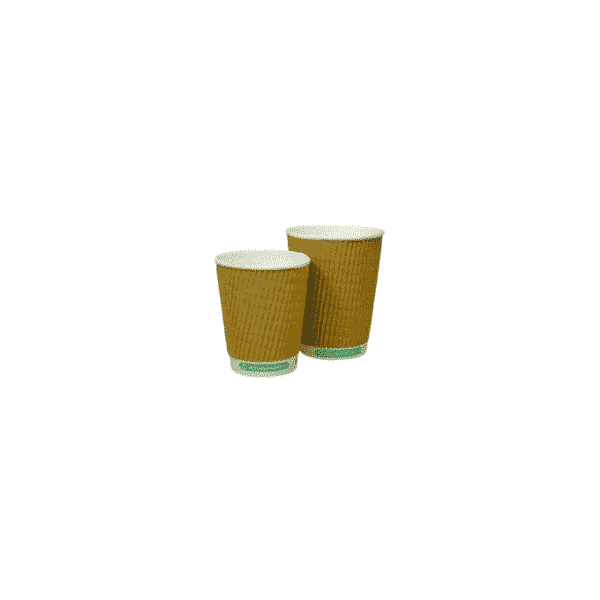 Kraft Biodegradable Ripple Paper Cup