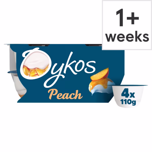 Oykos Yoghurts: Peach 4x110g